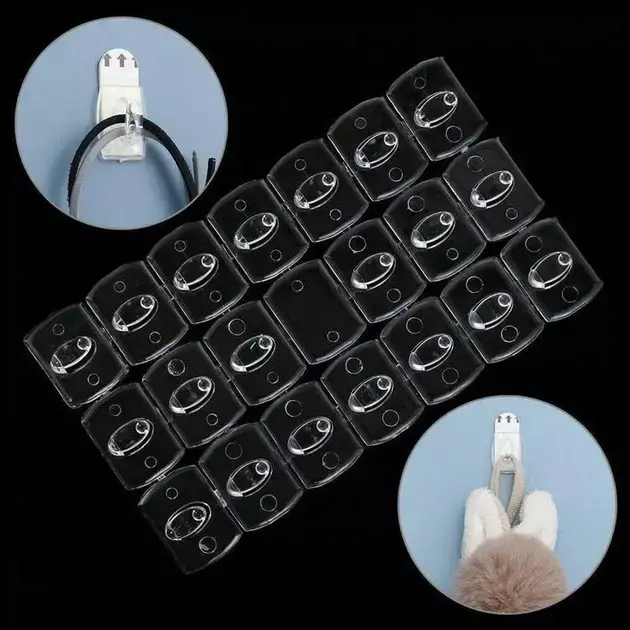 20 Pcs Ganchos De Parede Removível Titular / Ganchos Auto Adesivo Rack À Prova D 'Água Transparente Forte / Mini Limpar Gancho Clips