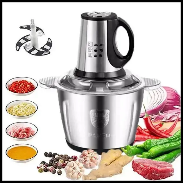 3L Picador De Alimentos Moedor De Carne Mixer Elétrica Processador Cozinha Casa Alho - 110v-220v