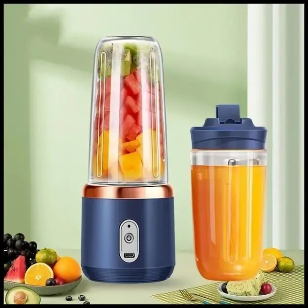 400ML 6 Lâminas Espremedor Elétrico Mini Liquidificador Portátil De Suco De Alimentos Misturador Leite