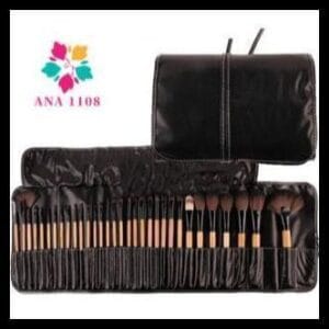 ANA1108 Kit 32 Peças Conjunto De Pincéis De Maquiagem Para Pó Sombra Delineador Lábios com estojo
