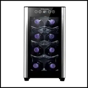 Adega de Vinho Climatizada Electrolux 8 garrafas Uma Porta Acabamento em Alumínio
