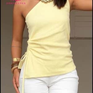 Blusa Drapeada Assimétrica