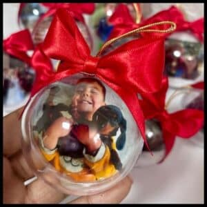 Bola de Natal Personalizada Com Foto Esfera Natalina para Árvore de Natal Presente Bolinha de Natal
