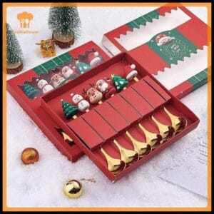 CKFR 2/4/6 Pçs Conjunto De Garfo E Colher De Natal , Utensílios De Mesa Criativos De Aço Inoxidável , Garfos Colheres De