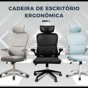 Cadeira de escritório, design ergonômico com suporte lombar