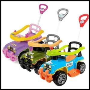 Carrinho passeio jip jip maral guidão direcional militar multicolor rosa Quadriciclo Infantil Haste