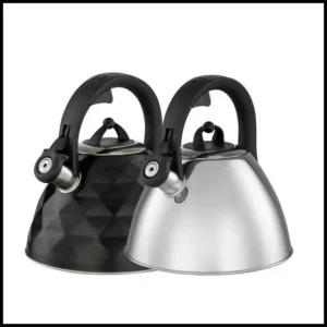 Chaleira de Inox com Apito Brinox 3 L Black Diamond e Jasmin com Indução