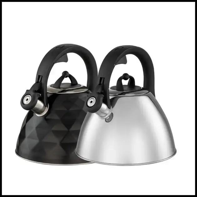 Chaleira de Inox com Apito Brinox 3 L Black Diamond e Jasmin com Indução