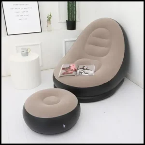 Conjunto Poltrona e Puff Inflável Ultra Lounge Portátil Descanso Preguiçoso Sofá Poltrona