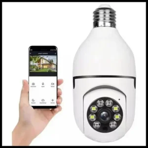 Câmera Segurança Wifi Ip Sem Fio 360 Com Encaixe Lâmpada Bocal Aplicativo Full HD Visão - Bivolt