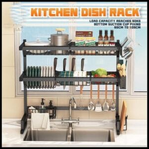 Dupla camada Escorredor De Louças Organizador Aço Inoxidável Com Porta Copos e Porta Talher Para Pia