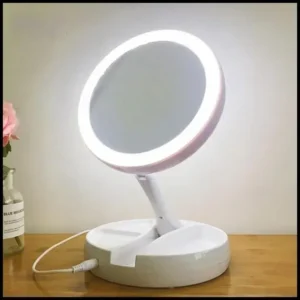 Espelho Maquiagem Aumento 10x Dupla Luz Led Organizador Usb