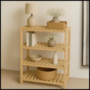 Estante Prateleiras de Madeira com 4 Prateleiras Pinus Maciço Armário Cozinha Sapateira