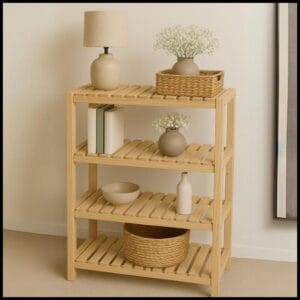 Estante Prateleiras de Madeira com 4 Prateleiras Pinus Maciço Armário Cozinha Sapateira