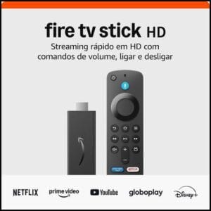 Fire TV Stick HD Com controle remoto por voz com Alexa, controles de casa inteligente e streaming em HD