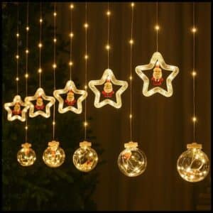 Iluminação Cascata de Pisca Pisca Cortina De Luz Bolinhas Estrelas Varal Decoração Natal 100 Leds 3 metros