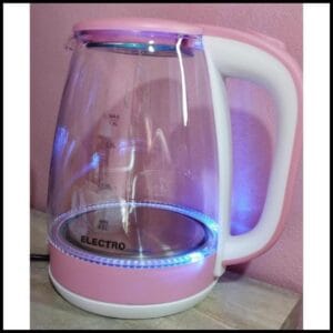 Jarra Elétrica de Vidro ROSA com led azul vidro temperado 110v e 220v - Chaleira Elétrica - ROSA - ENVIO IMEDIATO