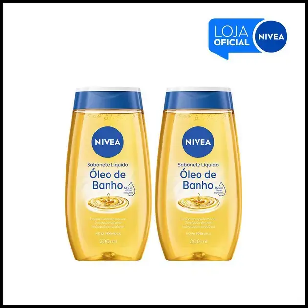 KIT NIVEA Sabonete Líquido Óleo de Banho 200ml - 2 unidades