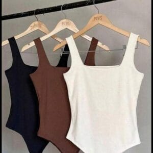 KIT TRÊS PEÇAS QUADRADO Body Feminino Decote Quadrado