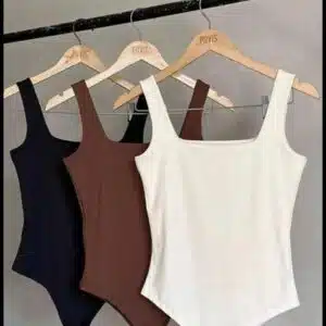 KIT TRÊS PEÇAS QUADRADO Body Feminino Decote Quadrado
