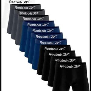 Kit 12 Cuecas Boxer Reebok Masculinas Microfibra Adulto Box Sem Costura