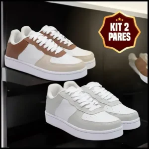 Kit 2 Pares: Tênis Feminino e Masculino - Leveza e Estilo - Tam 33 a 43 - Uso Duradouro