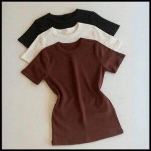 Kit 3 Blusa Feminina Canelada Ribana Blusinha Básica