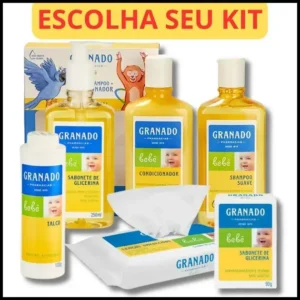 Kit Banho Granado Bebê Shampoo Condicionador Sabonete Talco Toalha Lenço Umedecido Tradicional mamãe