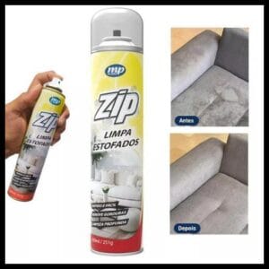 Kit Limpa Estofados Spray Espuma Mágica Limpa a Seco Zip Clean 300ml 1/2/3/4 Und