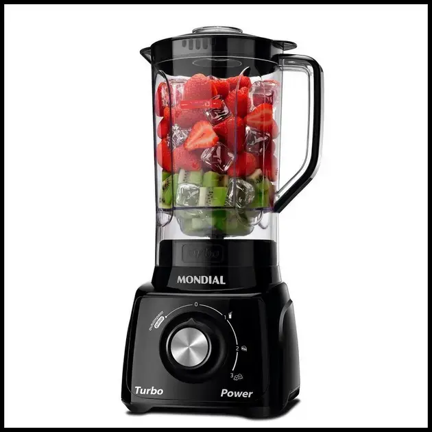 Liquidificador 3 velocidades Turbo Power preto - L-99FB - Mondial