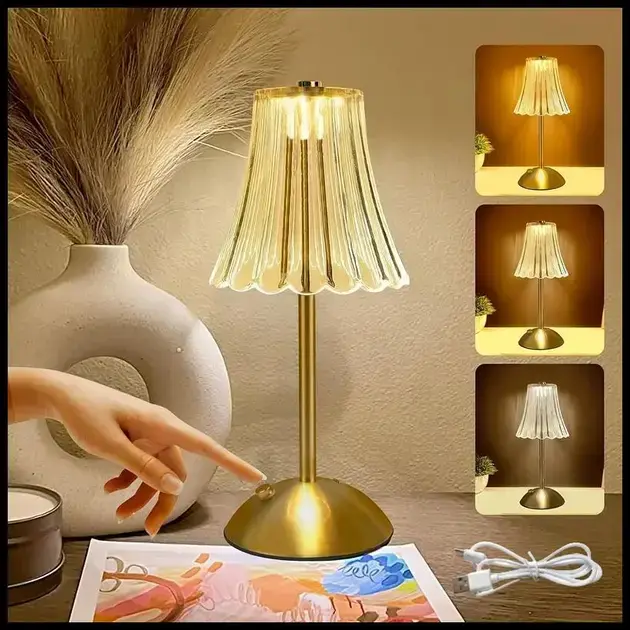 Lâmpada Abajur Mesa Com Barra Led Sensor Toque De Luz Quarto Sem Fio 3 Cores