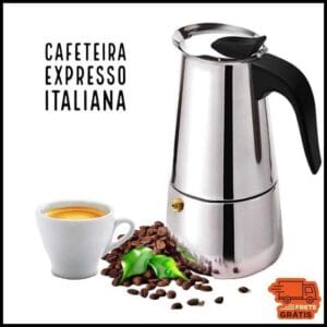 Maquina de Café Cafeteira Italiana 9 Xícaras Expresso e Moka Em Inox 4, 6 Xícaras