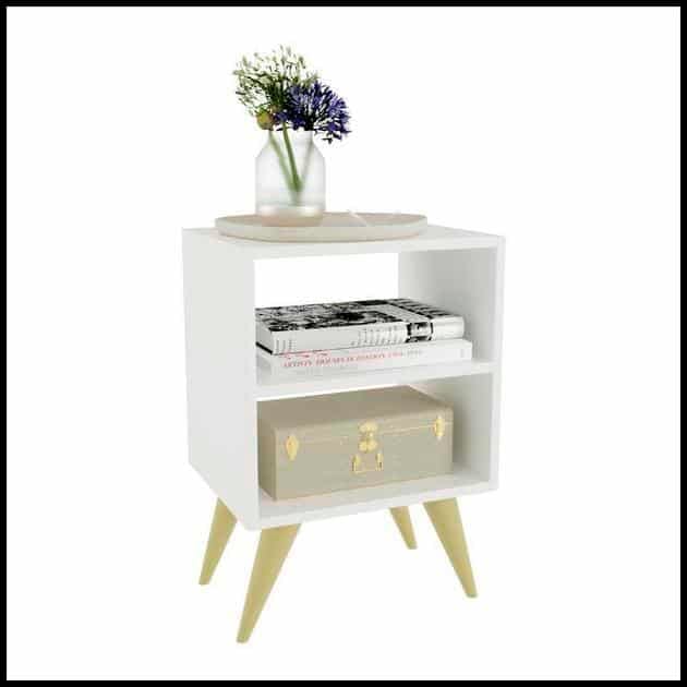 Mesa de Cabeceira Retro para Quarto Casal ou Solteiro Nicho Decoração Palma