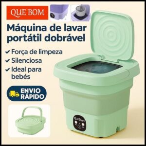 Mini Máquina de Lavar Roupas Portátil Dobrável com Centrífuga Elétrica Lavadora Compacta para Viagem Bebê e Roupas Íntim