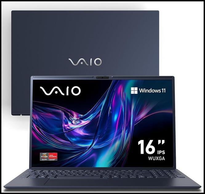 Notebook VAIO FE16 AMD Ryzen 5-5625U Windows 11 Home 32GB RAM 512GB SSD Wi-Fi 6 Tela 16 IPS WUXGA Antirreflexo VJFE69F11X-B1011H