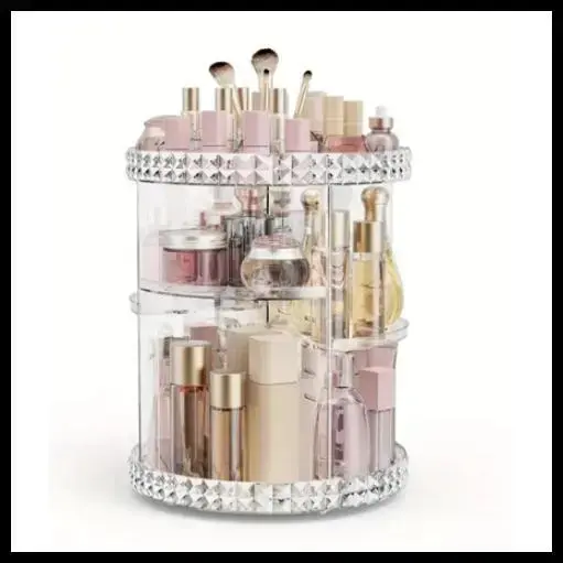 Organizador De Cosmético Maquiagem Acrílico Giratório 360º Presentes Barato Qualidade