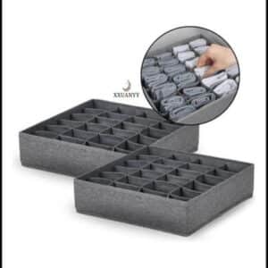 Organizador Dobrável com 24 Compartimentos para Meias, Cuecas, Calcinhas e Lingerie