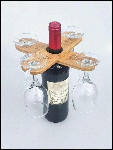 Peças Suporte de Madeira para Garrafa de Vinho, Artesanato de Madeira Criativo e Personalizado
