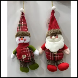 Pendente de Pelúcia de Natal para Pendurar Boneco de Neve e Papai Noel