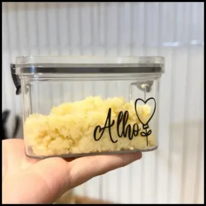 Porta-alho coração flutuante - pote para alho - porta-cebola - porta-molho de tomate - cozinha- porta-tempero