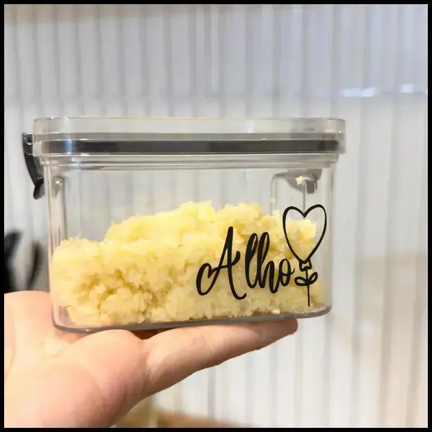 Porta-alho coração flutuante - pote para alho - porta-cebola - porta-molho de tomate - cozinha- porta-tempero