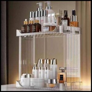 Prateleira Organizador 2 Andares Banheiro Multiuso Porta Maquiagem Cosméticos Acrilico Diamante