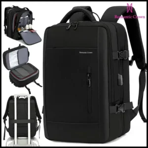 ROMANTIC CROWN Mochila de Viagem MascuIina e Feminina ImpermeaveI Reforçada Executiva para Notebook