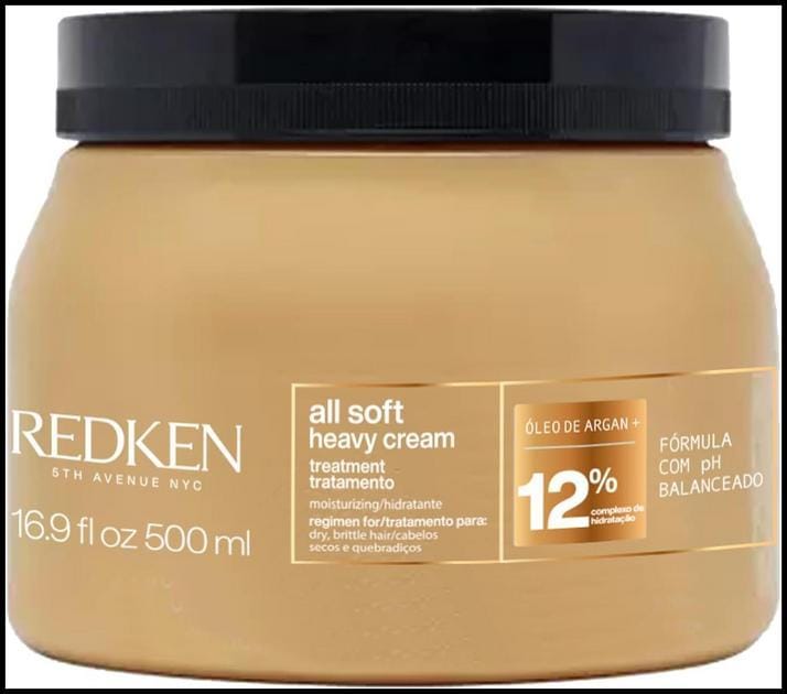 Redken Máscara de Tratamento All Soft Heavy Cream |Tratamento Anti-frizz Para Cabelos Secos e Opacos
