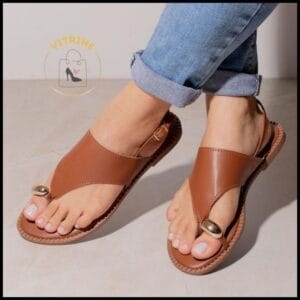 Sandalia Feminina Rasteirinha Anel Dedo Flat Leve e Confortavel