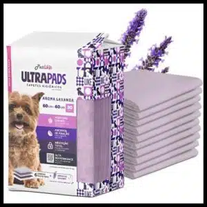 Tapete Higiênico Alta Absorção com Aroma de Lavanda para Cães Ultra Pads 80x60cm 30 und