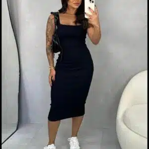 Vestido Regata casual mídi Ribana premium 100% algodão
