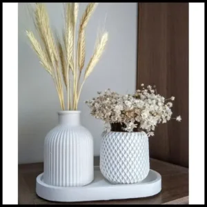 kit decorativo vasos e bandeja Nina de gesso