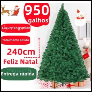 2,40m Árvore de Natal Verde Tradicional luxo - Árvore de Natal Verde Tradicional Tipo Pinheiro