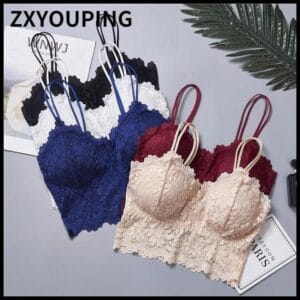 Topo De Tubo De Renda Sexy Sem Costura Sutiã V Push Up Sling Fio Para Mulheres Lingerie Jacquard Bordado M-XL Plus Size